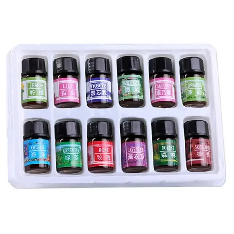 12PCS 3ML Air Freshener Natural Plant Aromatherapy Essential Oil Air Conditioning Perfume Aroma Diffuser Fragrance Humid