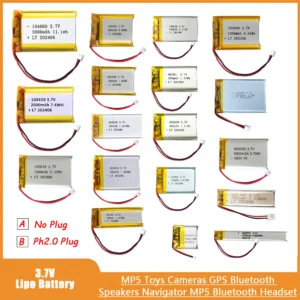 Pakraunamas 3.7V Lipo akumuliatorius su PH2.0 jungtimi