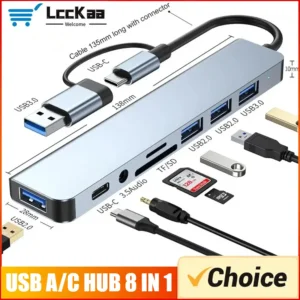 Daugiafunkcis USB-C šakotuvas su USB 3.0 prievadais