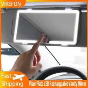 Įkraunamas automobilinis makiažo veidrodėlis su LED apšvietimu