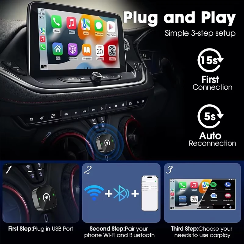 Belaidis CarPlay ir Android Auto adapteris - Image 4