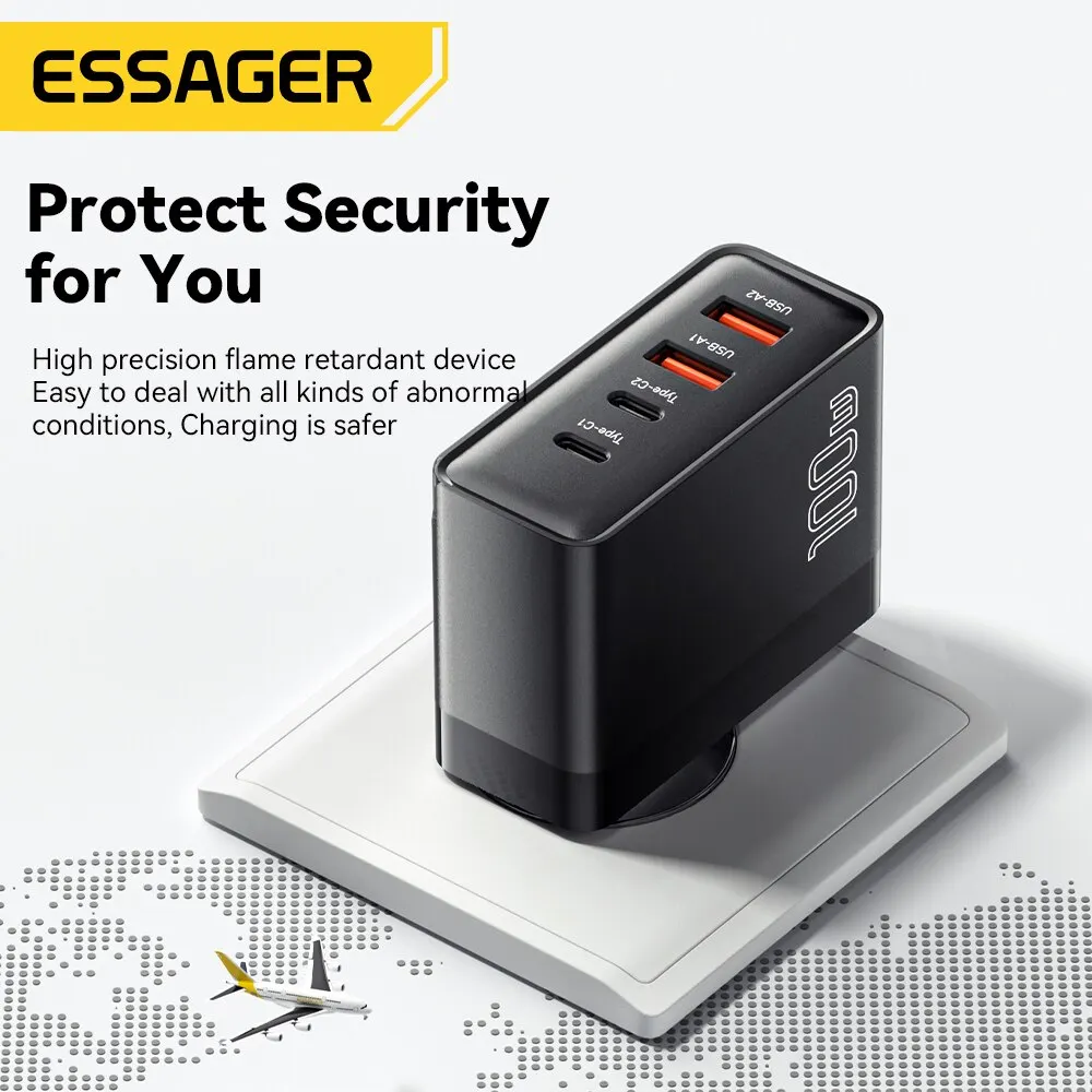 Universalus 100W GaN greitasis įkroviklis (USB-C / USB-A) - Image 3