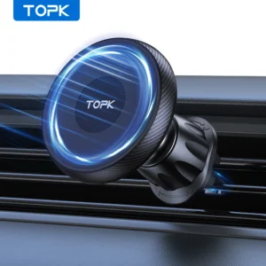Magnetinis telefono laikiklis į automobilio ventiliacijos groteles