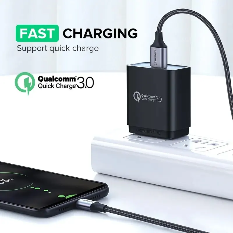 UGREEN 3A Fast Charging Cable Suitable For iPad Samsung Xiaomi Poco Magnetic USB-C Charger Data Cable Mobile Phone Cable - Image 3