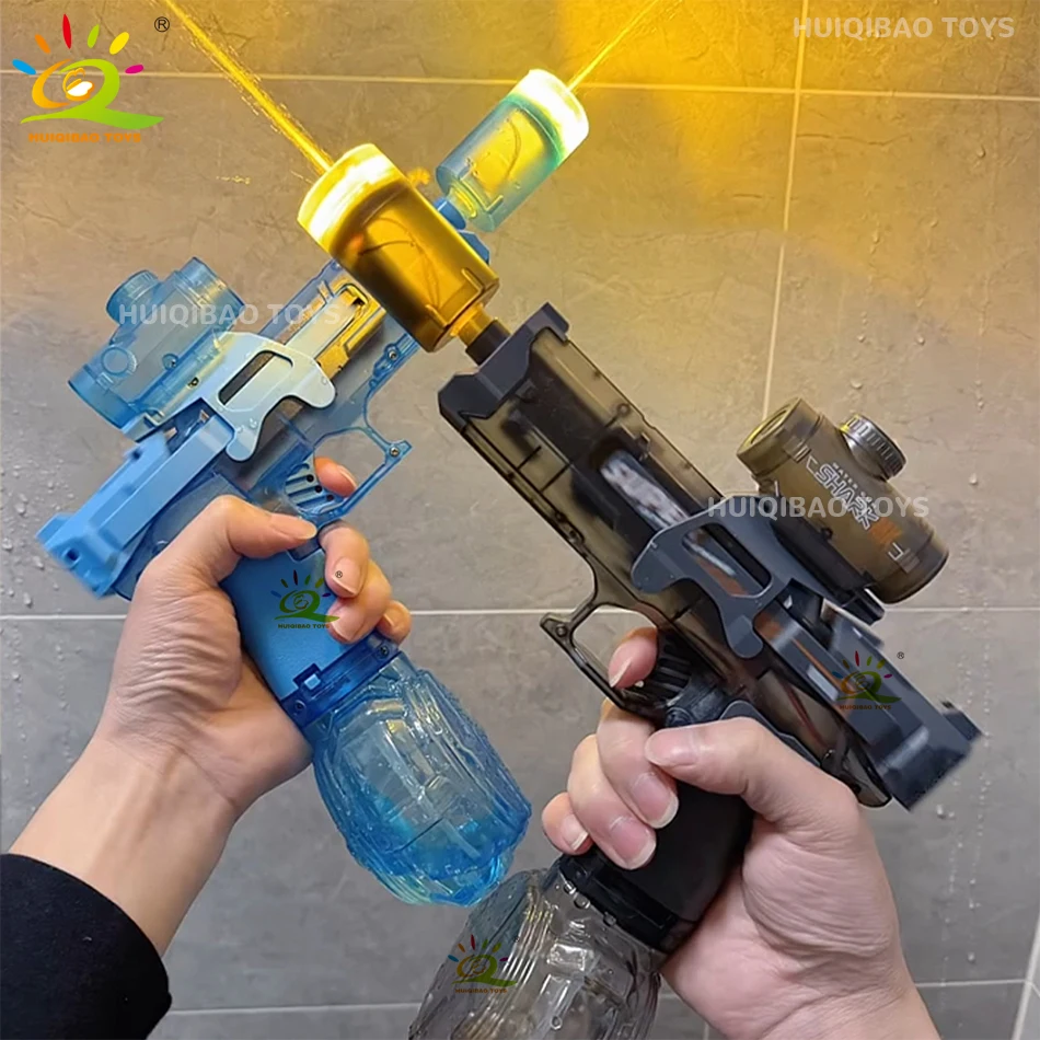 HUIQIBAO Electric Pulse Water Gun Simulated Flame Sensor Light Fully Automatic Fights Toy Water Pistol Outdoor Beach Toy - Image 2