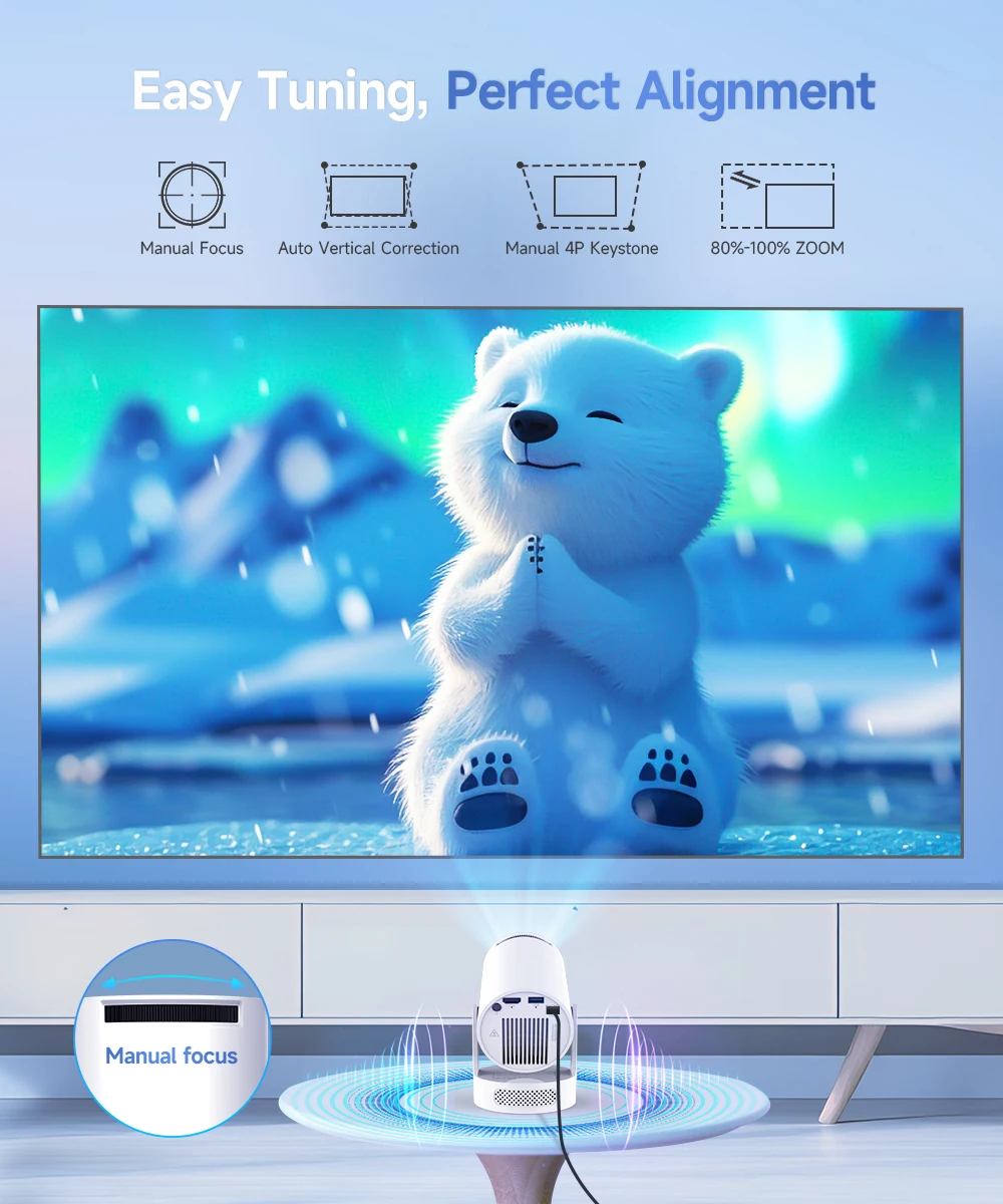 Magcubic HY300 Pro+ 8K Android 14 Portable Projector 8000 Lumens WiFi 6 BT5.4 Outdoor Theater 5W HiFi Speaker 720P HD Su - Image 2