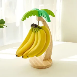 Dekoratyvus medinis stovas bananams