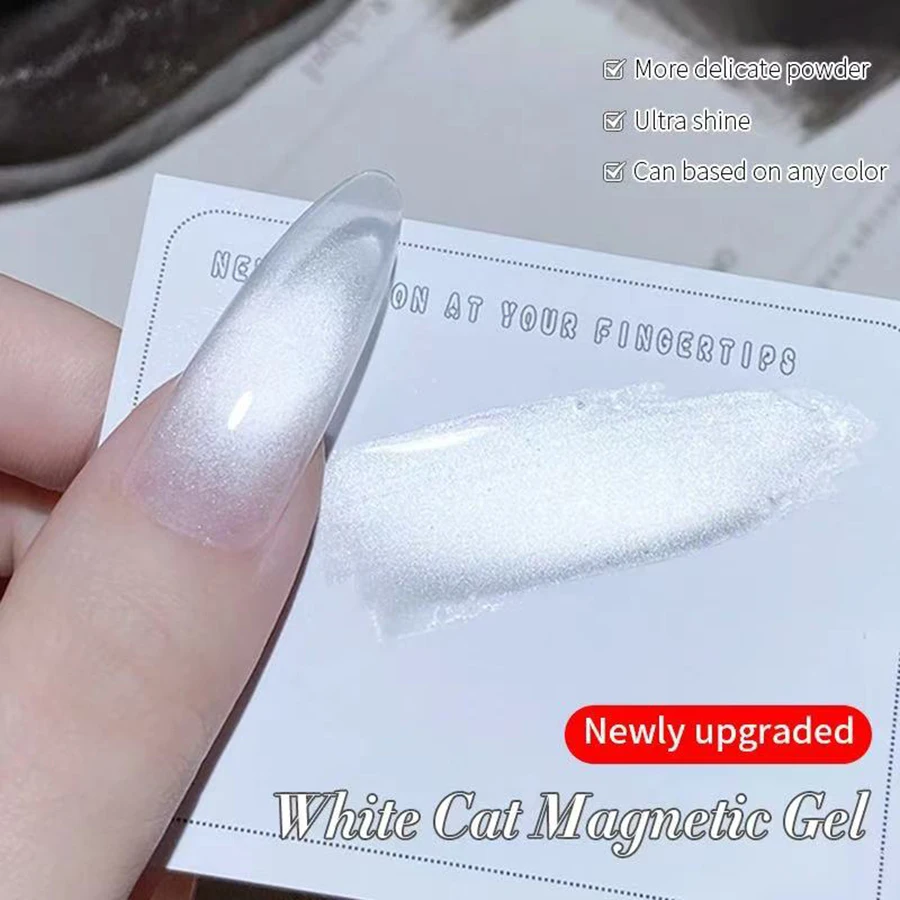 1-9pcs TC Flow Light White Cat Eye Gel Nail Polish Ultra Shine Soak Off UV Gel Mirror Glass Cat Magnet Gel Varnish Nail - Image 3