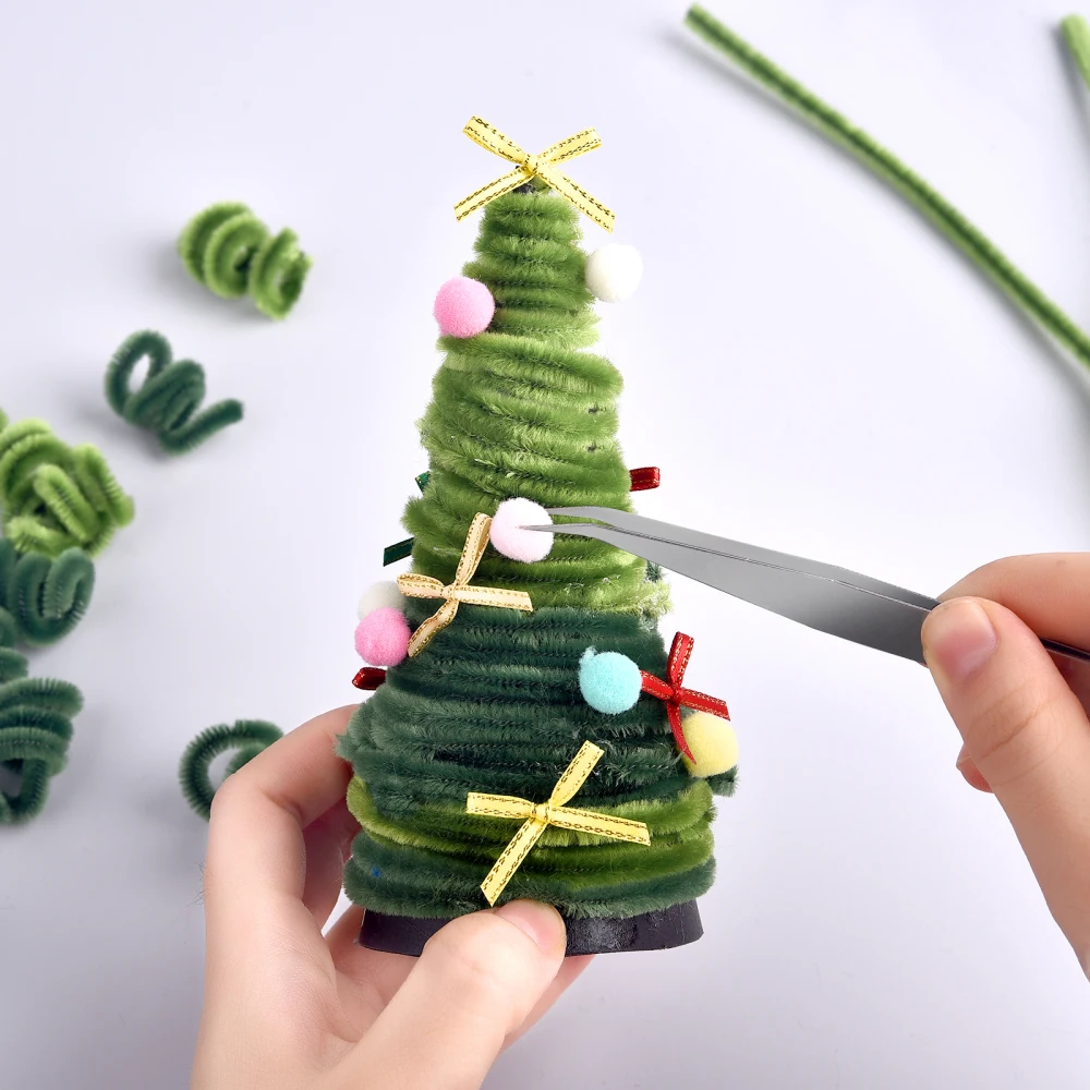 100pcs Plush Stick Twisting Bar Chenille Stems Wire Pipe Kids Toys DIY Strips Creative Hobby Material Stem Iron Felt Wir - Image 4