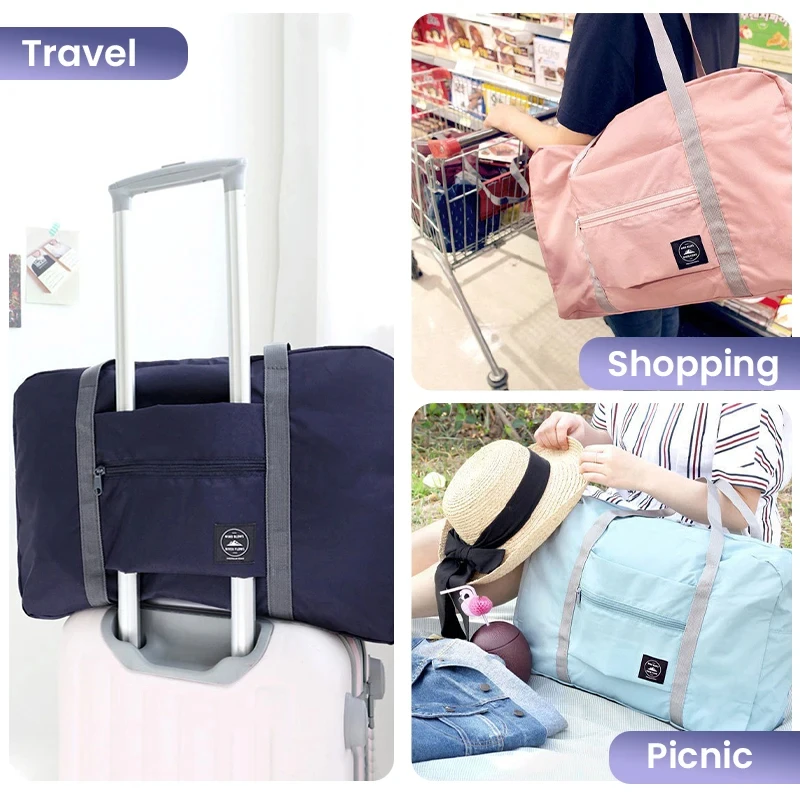 Foldable Travel Duffel Bag for Airlines Carry on Bag for Women and Girls Lightweight Large Capacity Sports Weekend Trip - Image 3