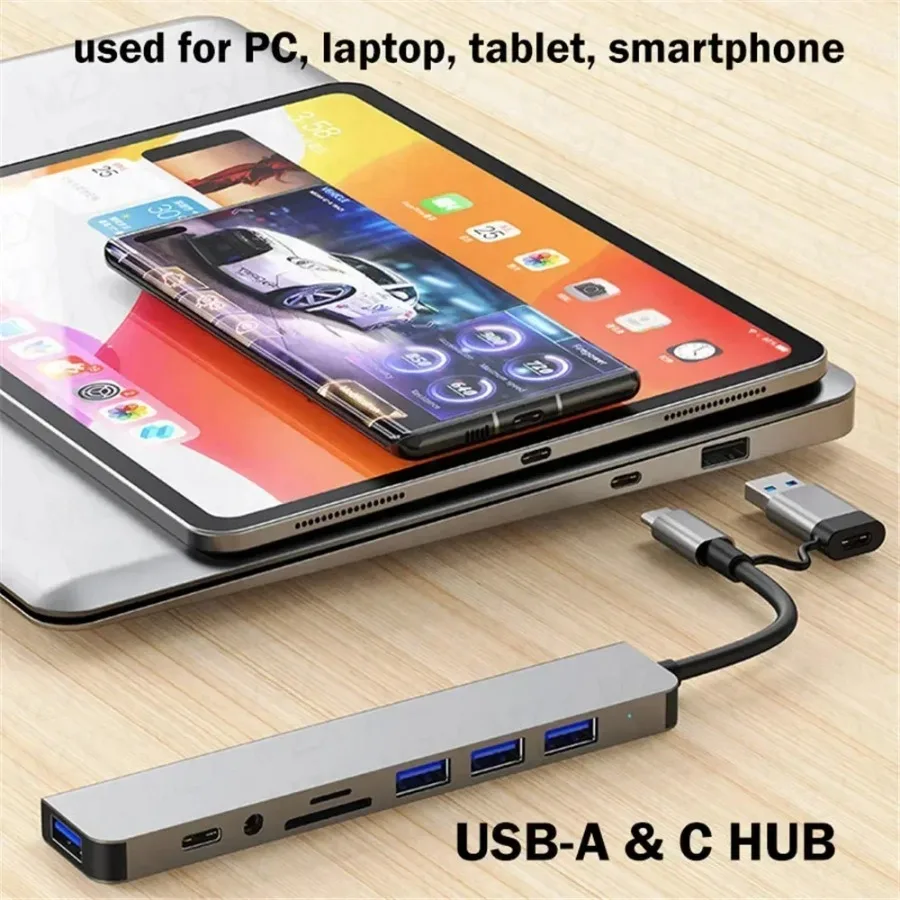 Daugiafunkcis USB-C šakotuvas su USB 3.0 prievadais - Image 2