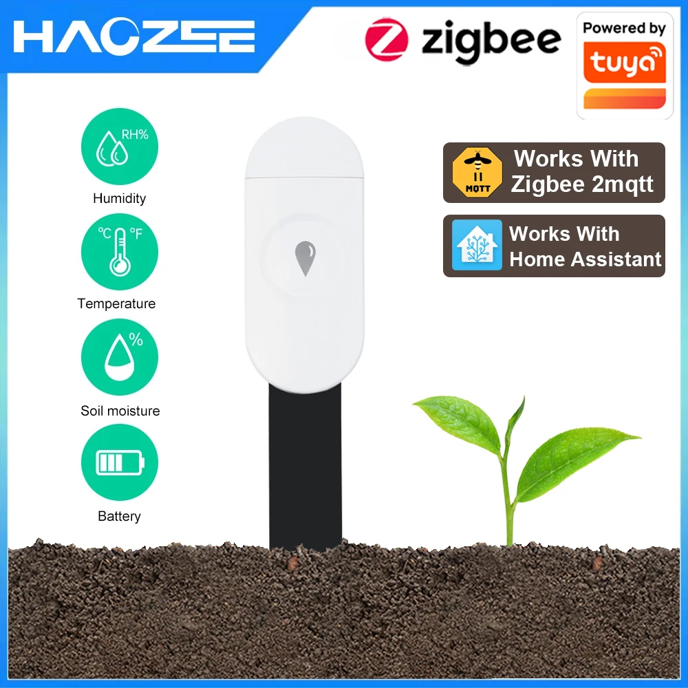 Zigbee Temperature Humidity Moisture Detector Smart Soil Tester Moisture Sensor Phone App RealTime Monitor for Home Gard