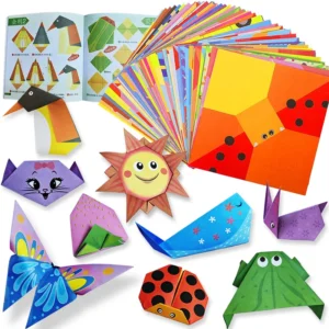 Origami lankstymo rinkinys vaikams su instrukcijomis
