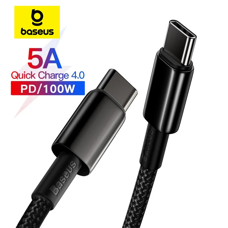 Baseus 100W USB-C greito įkrovimo laidas
