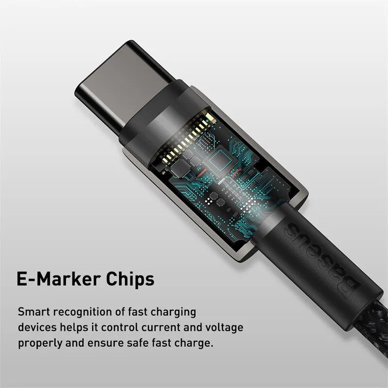 Baseus 100W USB-C į USB-C greitojo įkrovimo laidas - Image 3