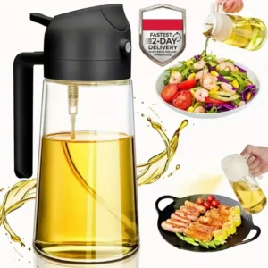 2in1 Kitchen Spray Oil Dispenser Sprayer Polisher Spray for Air Fryer Salad Grilling Roasting Cooking Kitchen Oil Spraye