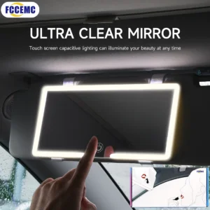 Automobilinis makiažo veidrodis su LED apšvietimu
