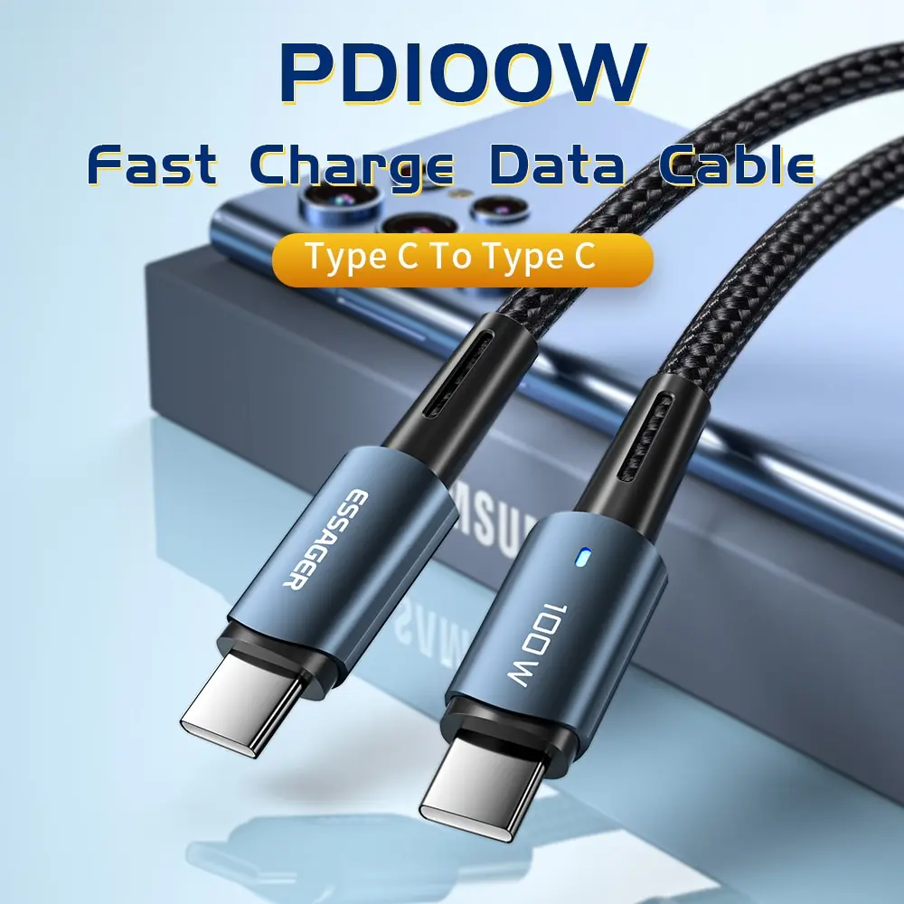 Essager 100W USB-C į USB-C greitojo įkrovimo laidas - Image 2