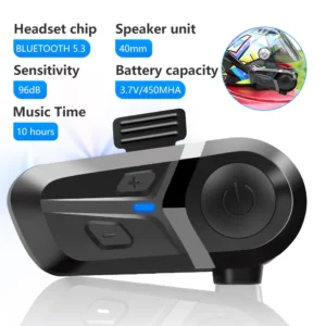 Belaidė laisvų rankų įranga motociklo šalmui (Bluetooth)