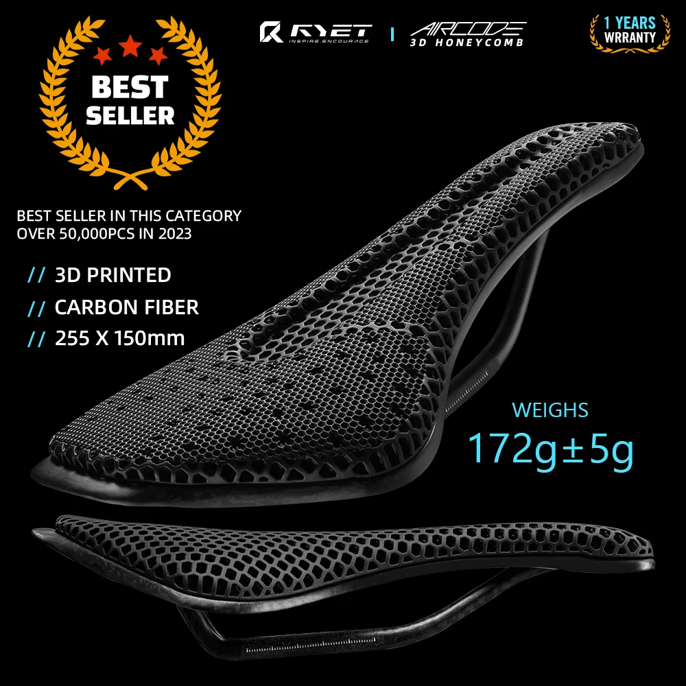2024 RYET 3D Printed Saddle Ultralight Hollow Comfortable Full Carbon MTB Road Racing Bike Cycling Seat Bicycle Cushion - Image 2