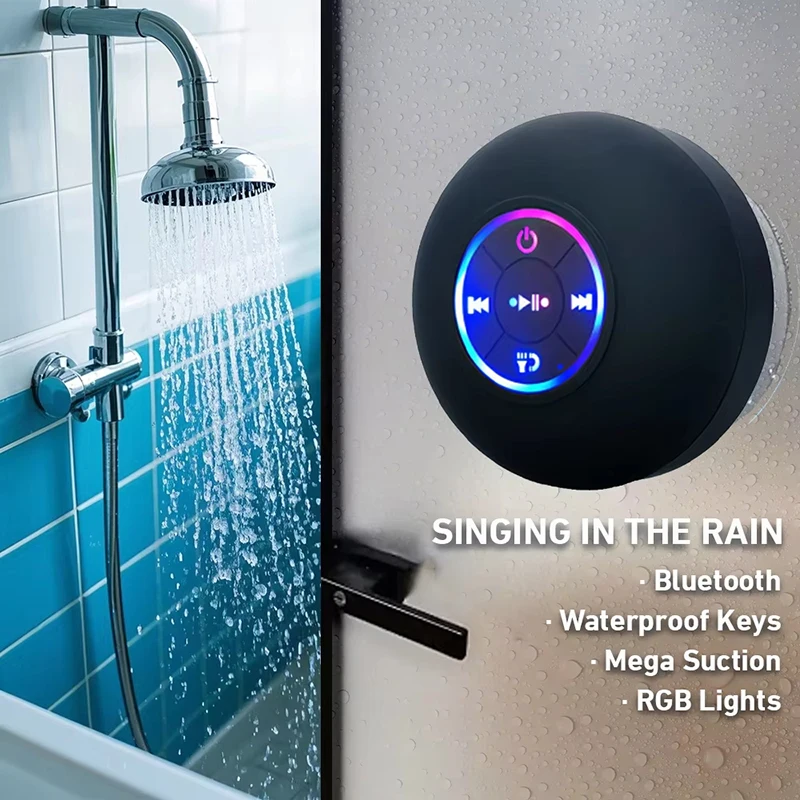 Vandeniui atspari Bluetooth kolonėlė su siurbtuku