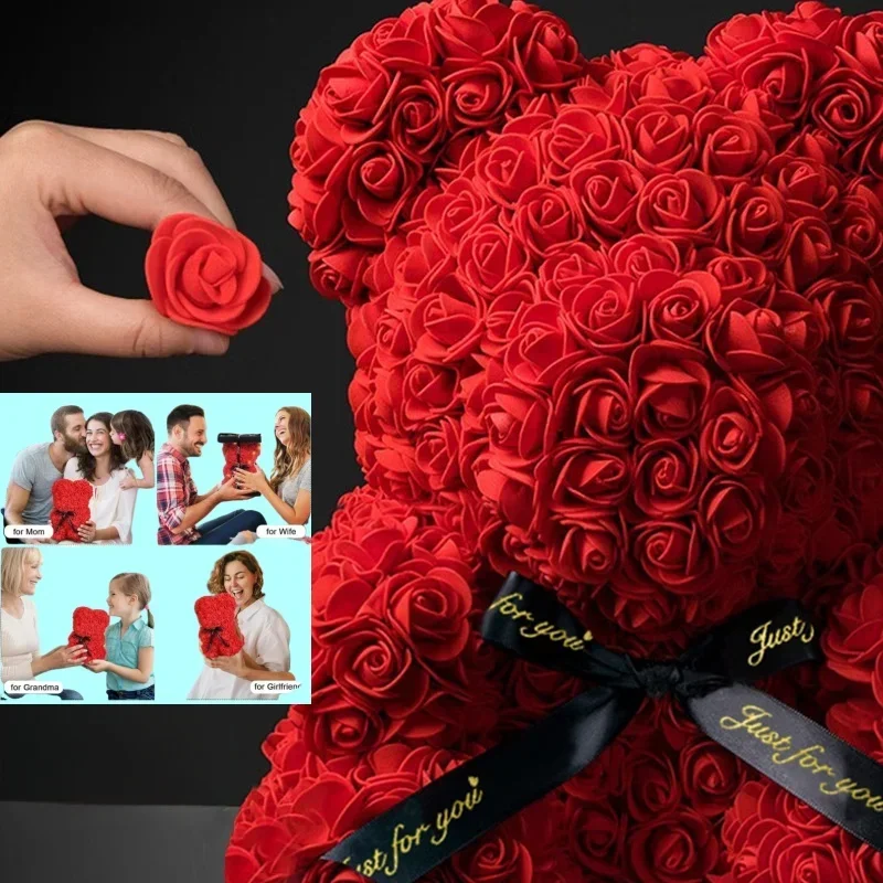2026 Artificial Flower Eternal Rose Teddy Bear for 520 Mom Mother's Day Birthday Valentine's Day Anniversary Gifts & Dec - Image 4