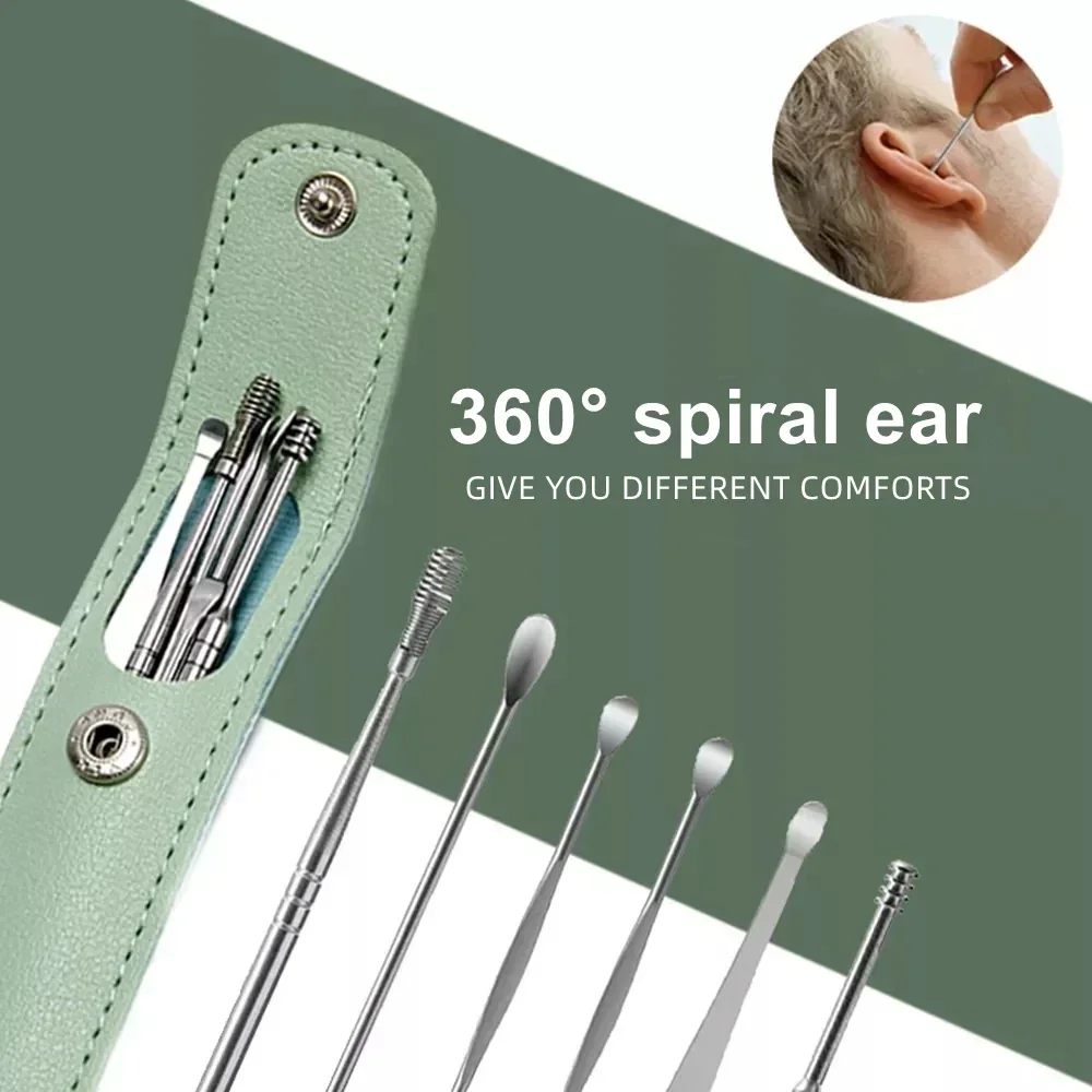 Effective 6Pcs Earwax Cleaning Tool with Spiral Earpick and Ear Curette, Ear Care Tool for Daily Use - Image 3