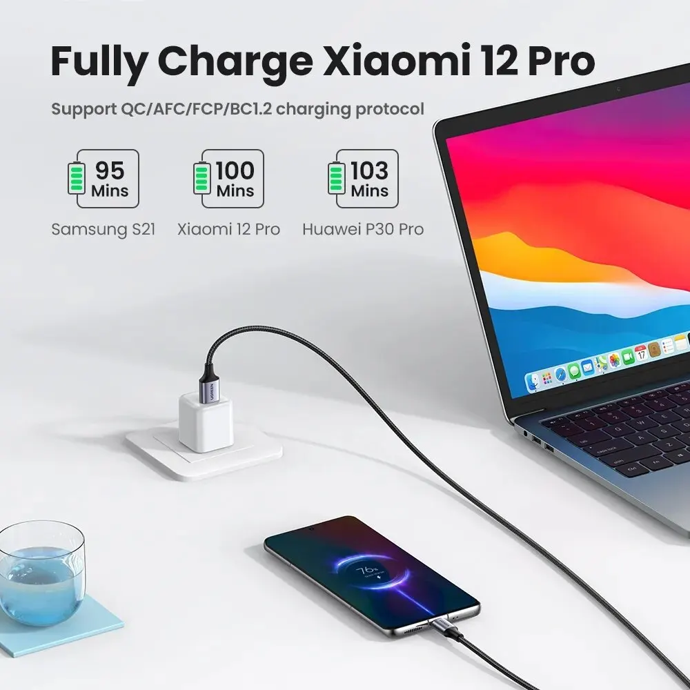 UGREEN 3A Fast Charging Cable Suitable For iPad Samsung Xiaomi Poco Magnetic USB-C Charger Data Cable Mobile Phone Cable - Image 2