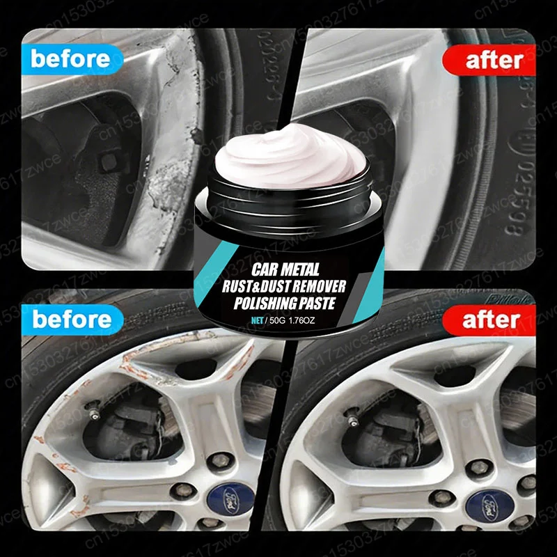 Car Rust Restoration Paste for Chrome Parts of Auto Rust And Fading on Car Wheels Designed for Renewing Oxidized Scratch - Image 3