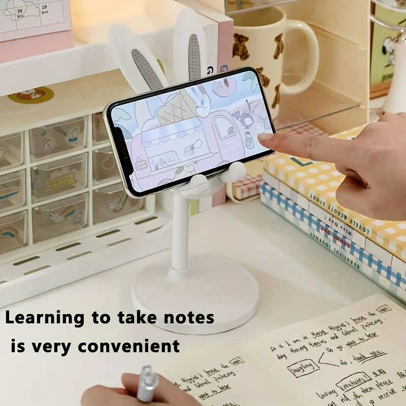 Pink Phone Holder Desktop Cell Phone Stand Adjustable Lovely Rabbit Cartoon Table Support For iPhone iPad Samsung Huawei - Image 4