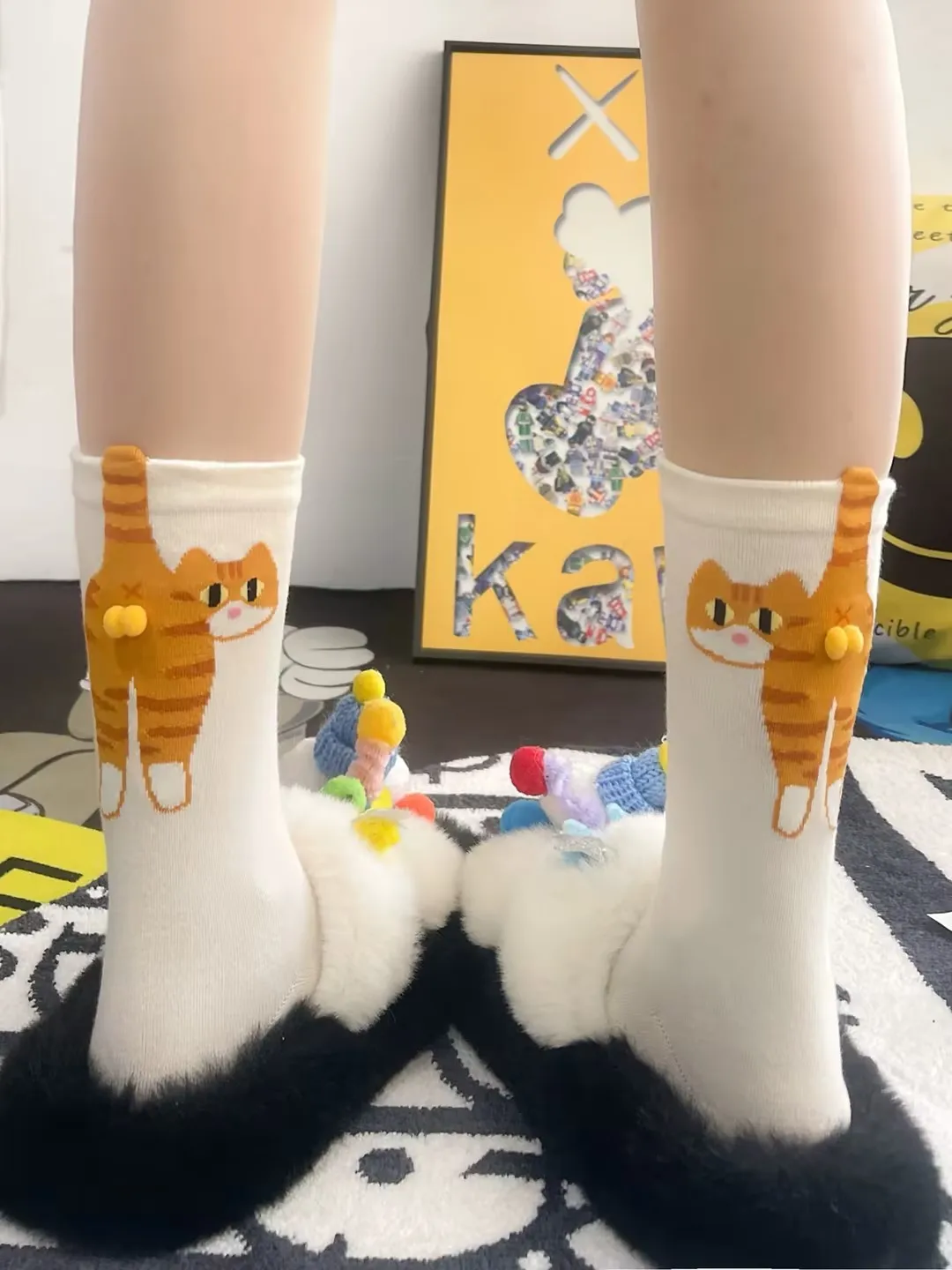 Žaismingos 3D kojinės su katės atvaizdu - Image 2