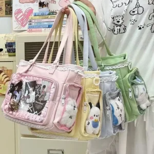 Japoniško stiliaus 'Itabag' rankinė per petį su permatoma kišene