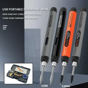 Belaidis USB lituoklio rinkinys su temperatūros valdymu