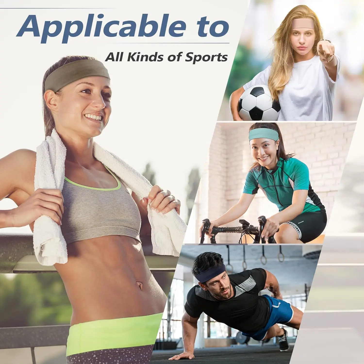 6pcs Simple Basic Solid Color Sports Yoga Headband to Absorb Sweat For Men and Women - Image 3
