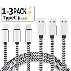 1-3Pcs USB Type C Cable Fast Charging Battery Charger Wire Woven Nylon Data Cable Mobile Phone Charger For Huawei Samsun