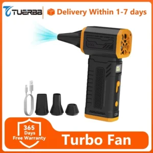 Portable Turbo Handheld Blower, Mini Rechargeable Air Duster with Lcd Display, Multi-Use Handheld Electric Blower for Co