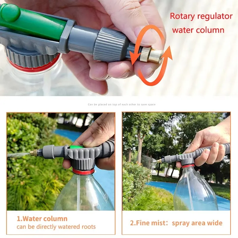 High Pressure Air Pump Manual Sprayer Adjustable Drink Bottle Spray Head Nozzle Garden Watering Tool Sprayer Agriculture - Image 4