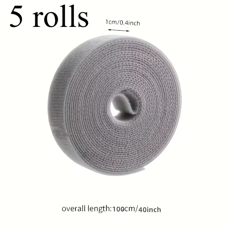 YITAPE 1M Silicone Hook and Loop Cable Organizer Reusable Cord Management Wire Wrap Strapping Tape for PC TV Phone Offic - Image 4