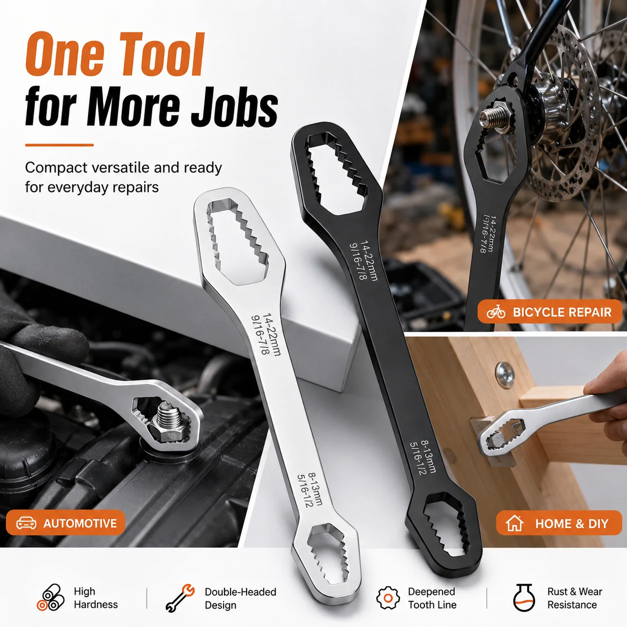 PINMOAP 1PC Universal Bike Repair Wrench Bicycle Multi Function Spanner Tool Fit MTB Road Cycling Maintenance Adjustment - Image 4