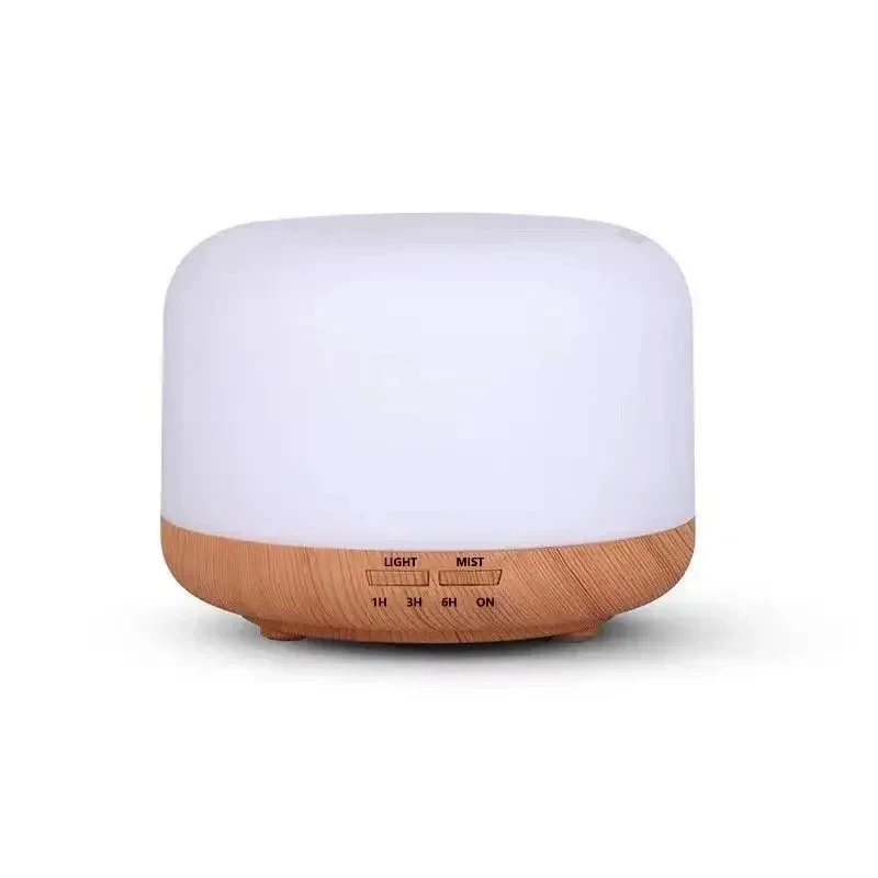 500ML Mini Humidifier USB Wood Grain Aroma Diffuser, Air Humidifier with Colorful Night Lights, Essential Oil Diffuser M - Image 3