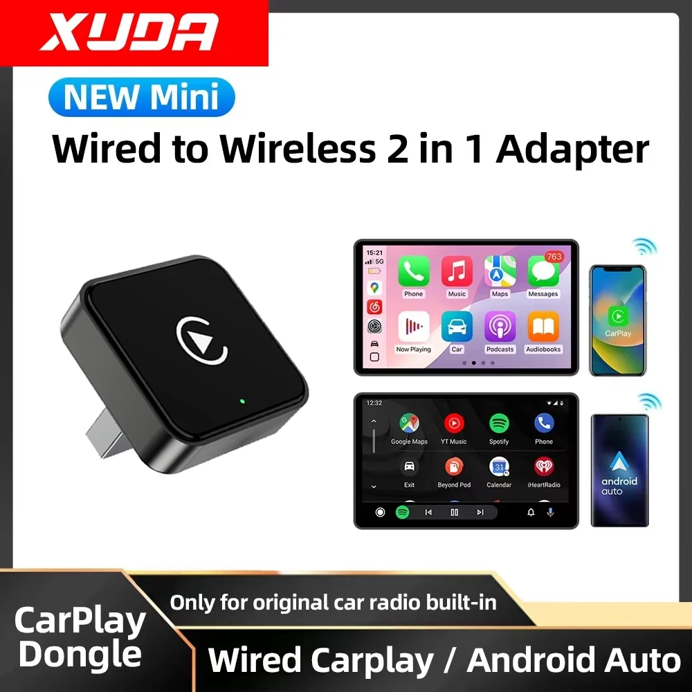 XUDA New Wireless Android Auto Adapter Smart Mini Box Plug And Play Universal For VW Toyota Nissan Honda Ford Benz 2025