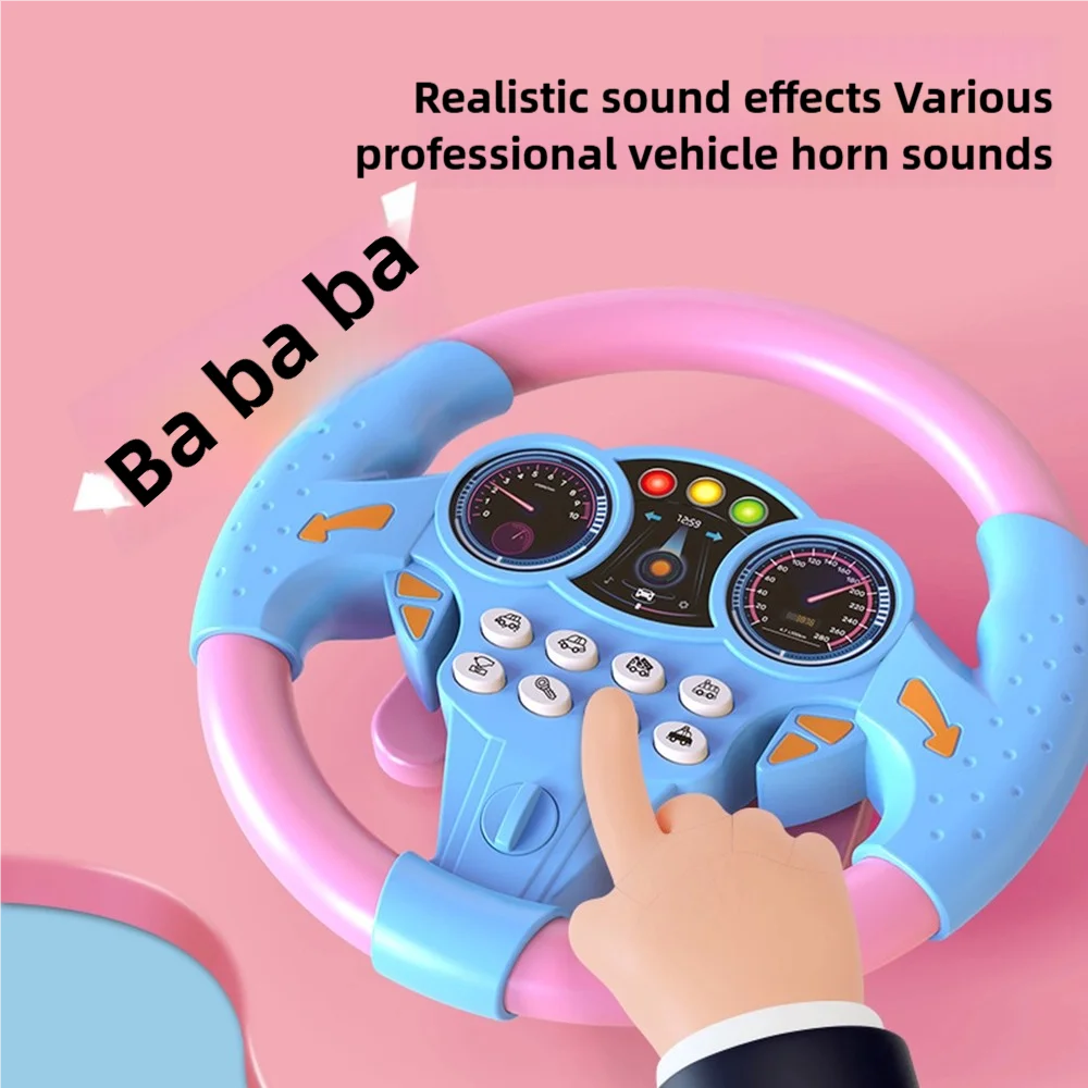 Children's Steering Wheel Toy, Simulated Co-Pilot 360-Degree Rotating Music Steering Wheel, Educational Enlightenment To - Image 3