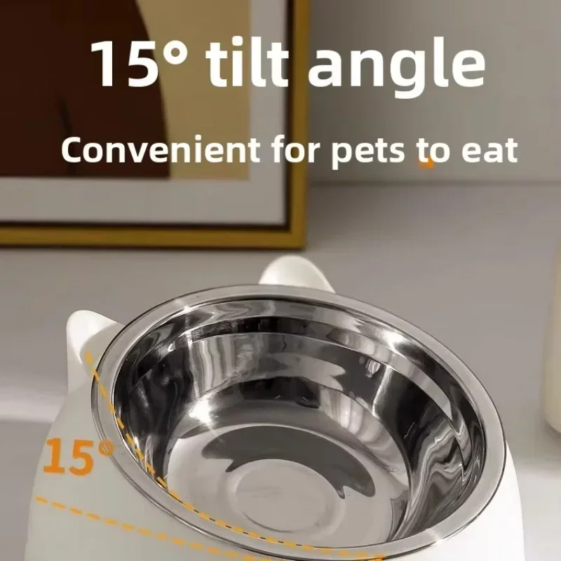 Stainless Steel Cat Bowl with Non Slip Base Cute Cat Ear Design Elevated Pet Food Water Bowl for Dog Kitten Puppy Safe D - Image 4
