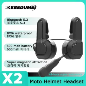Kebidumei Motorcycle Helmet Headset Wireless Hands-free Call Kit Bluetooth 5.3 Waterproof MP3 Music Player Speaker Earph