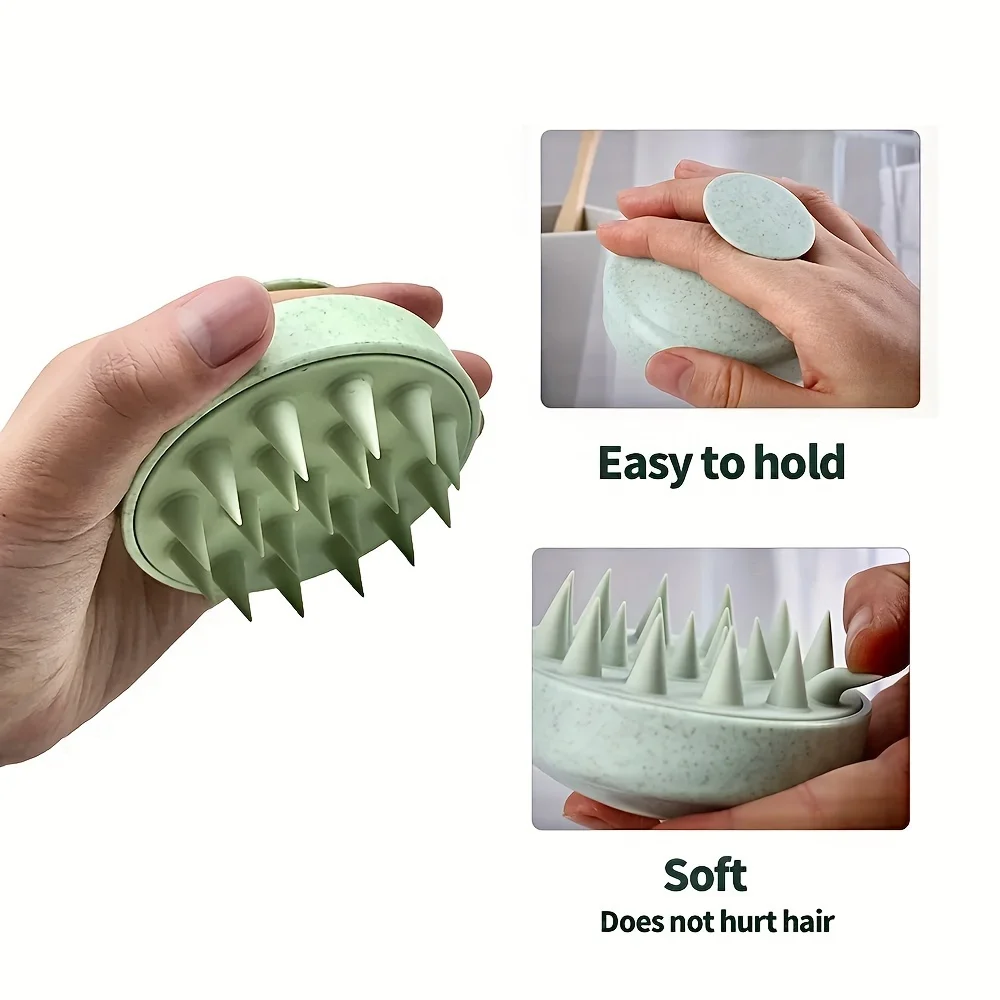 1pc Silicone Shampoo Brush Body Massage Brush Bath Shower Brush Salon Hairdressing Tool Scalp Massage Comb Hair Washing - Image 3