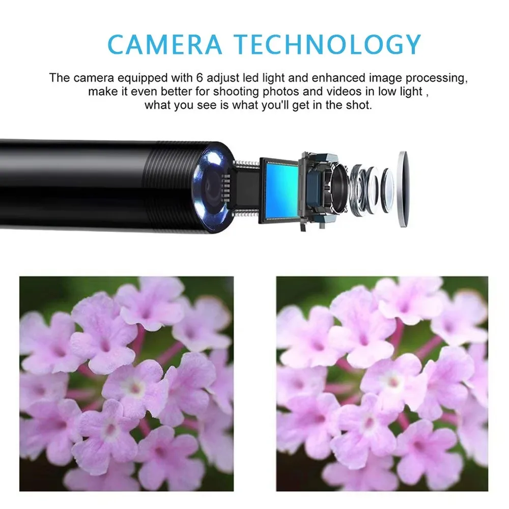 5.5/7.0MM Type-C Endoscope Camera with 6 Adjustable LEDs USB Android Flexible Inspection Borescope for Phone PC - Image 4