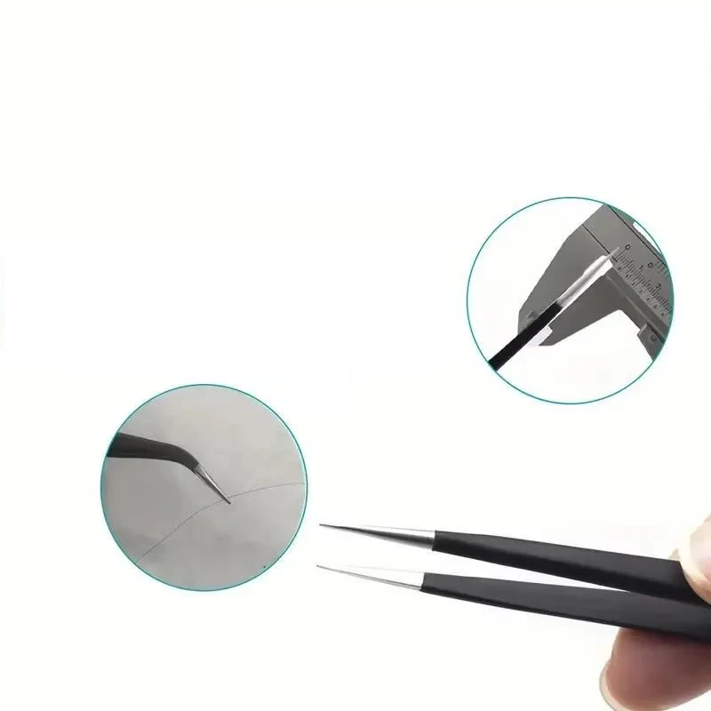 6pcs Precision Long Tweezers Set ESD Anti-Static Stainless SteelTweezers Repair Tools For Electronics Repair Soldering C - Image 2