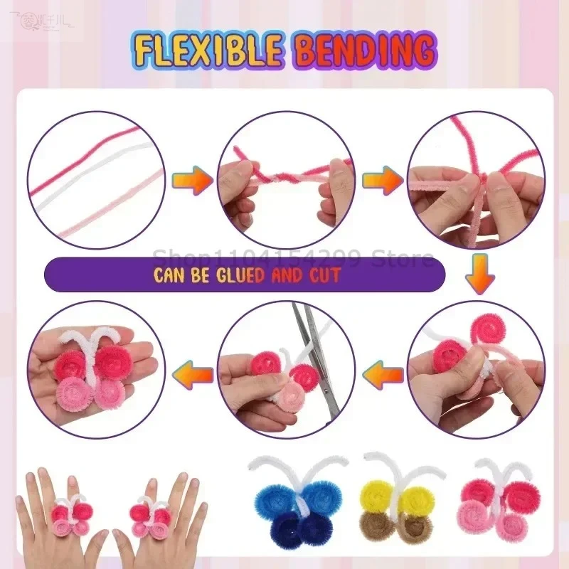 Cleaner Pipe Cleaners for Crafts Creative Chenille Stem Wire Pipe Cleaners Creative Leisure Hobby Diy Plush Stem Twisted - Image 4