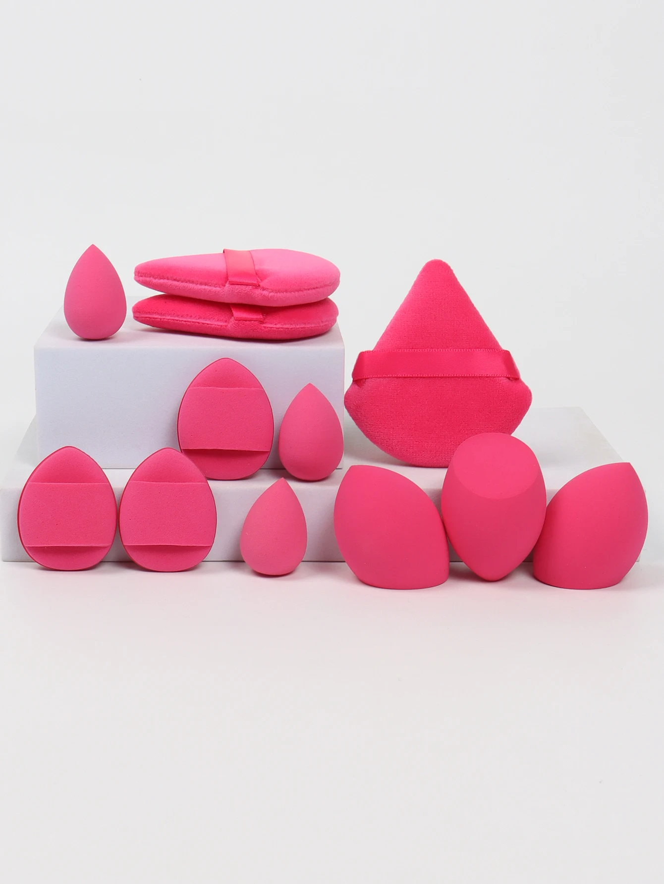 12-Piece All-Purpose Makeup Sponge Set, Made of 3 Loose Powder Puffs, 3 Mini Air Cushion Puffs, 3 Beauty Eggs and 3 Mini - Image 2