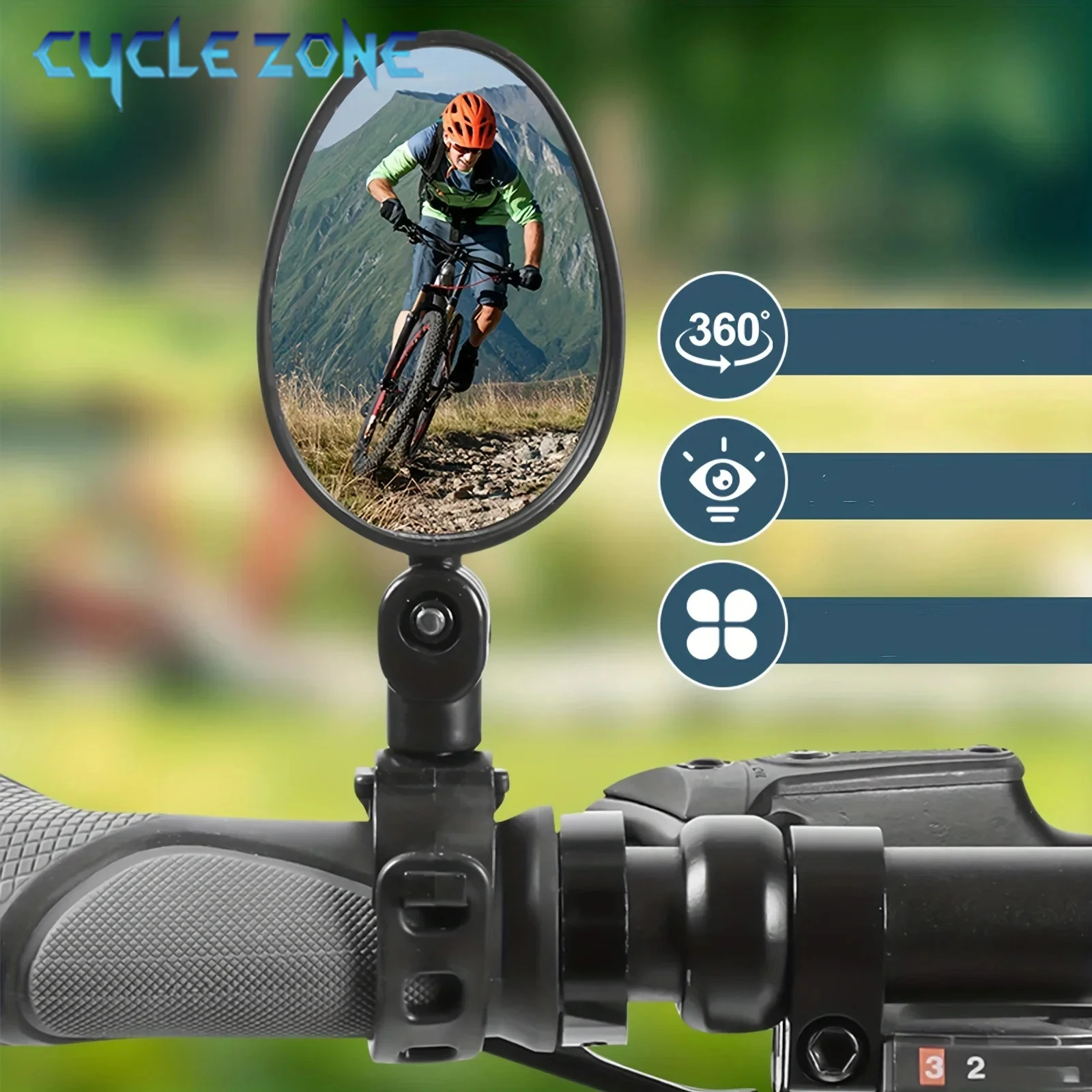 Bicycle Rearview Mirror 360 Rotate Adjustable Bike Rear View Mirror Wide-Angle Road Cycling Handlebar Universal MTB Acce